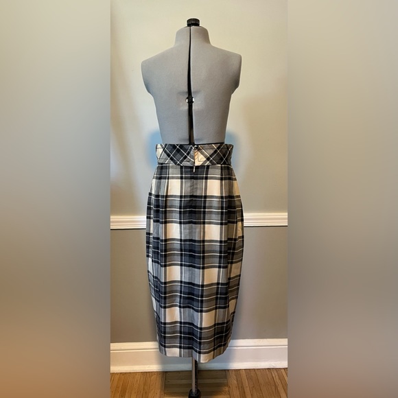 Plenty by Tracy Reese NWT Window Pane Plaid Pencil Skirt Tan/Black SMALL Sz 10 - Picture 2 of 7